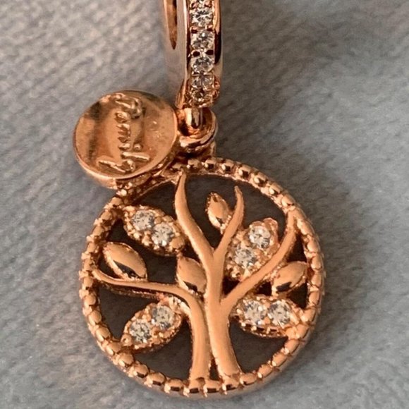 Genuine S925 rose gold family tree heritage charm genuine bargain for bracelet - Picture 2 of 3